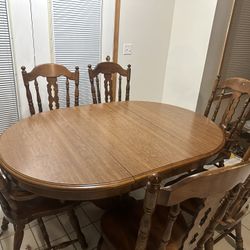 Dining Table + 6 Chairs (wood)