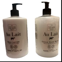 The Scottish Fine Soaps Au Lait Body Lotion & Cream Hand Wash Set – 750ml Each