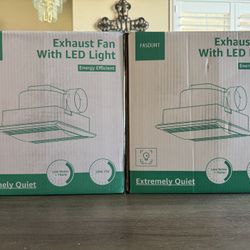 2 Fasdunt Exhaust Fans W/LED Light (Energy Efficient)