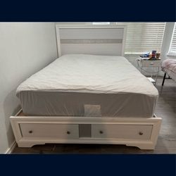 Full Mattress Bed with Head Frame and Base
