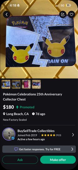 Pokemon 25 year Celebrations Collection Chest