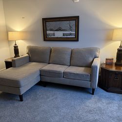 Beige Sectional with Chaise Lounge