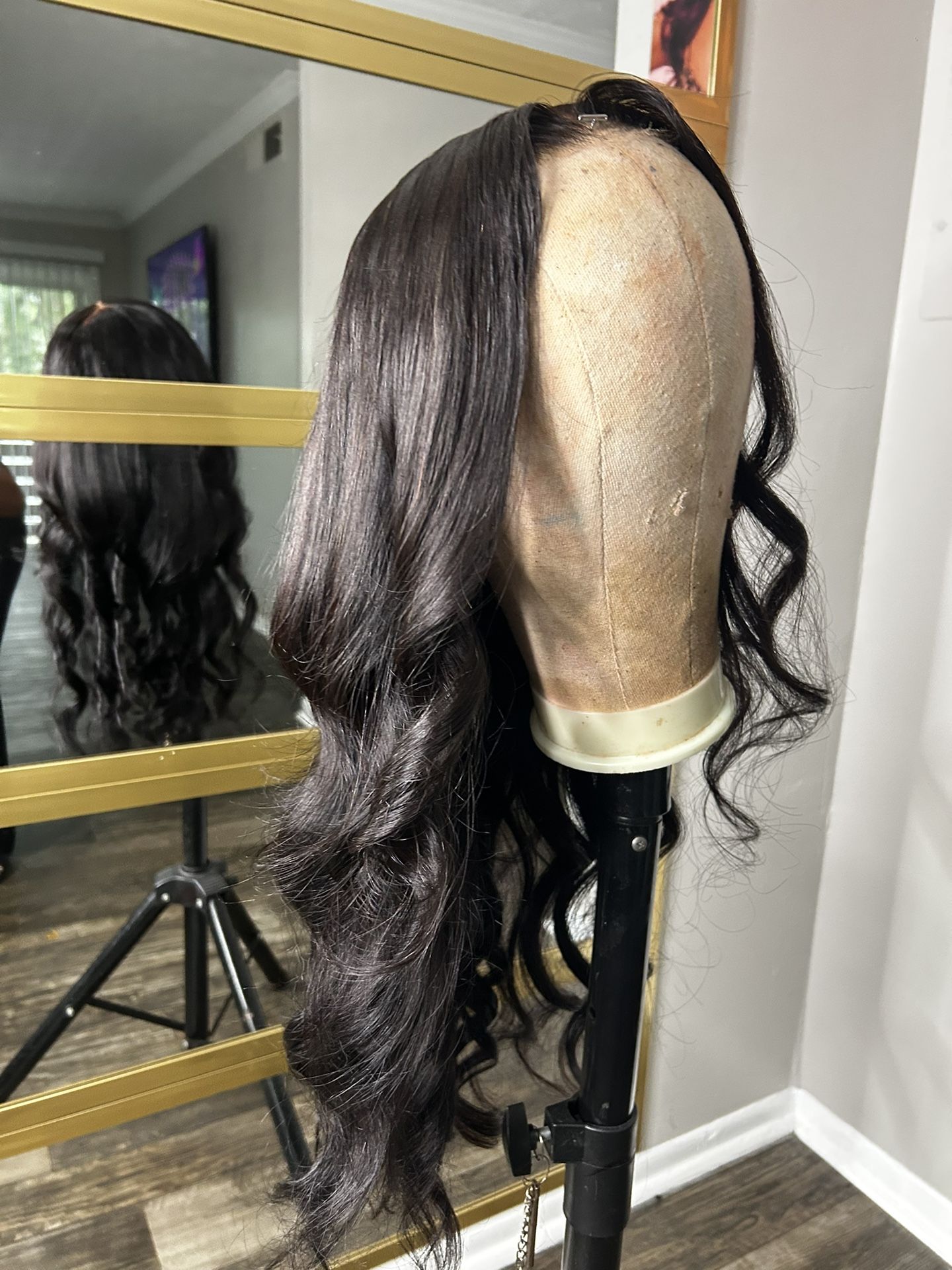 6x6 human hair lace wig. 200% density.