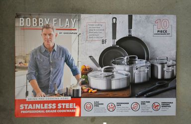 Bobby Flay x Greenpan Stainless Steel 10 Piece Cookware Pots & Pans set