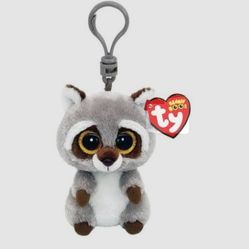 Ty Beanie clip oakie raccoon 5inch clip 