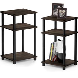 Furinno Just 3-Tier Turn-N-Tube End Table / Side Table / Night Stand / Bedside Table
