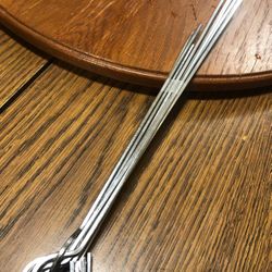 6 Stainless steel long shiskabab forks and 1 short one never used
