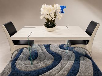 WHITE DINING TABLE - TEMPERED GLASS - high gloss 🤍🤩🤍
