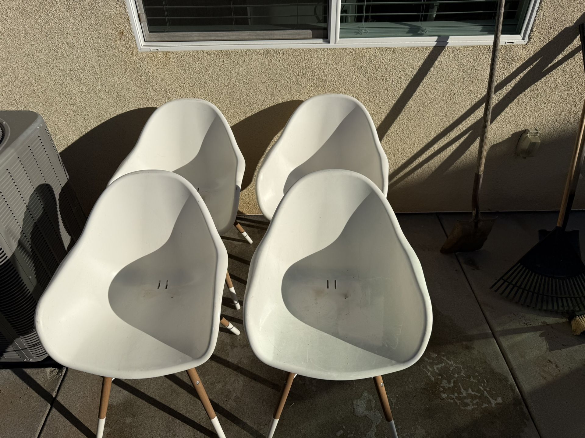 Plastic Patio Chairs All Four For $40.