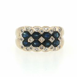 Woman’s Ladies 14k Yellow Gold Multi Stone Sapphire and Diamond Ring Size 7.5 GP3137881