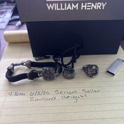 William Henry Dino Bone Sterling Silver Set 