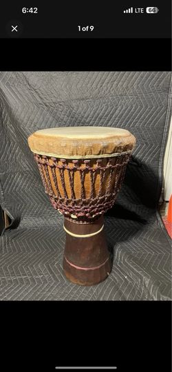 Hand Crafted Djembe Drum -PROFESSIONAL Mali West Africa - New Head / Ropes