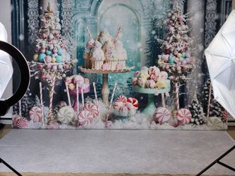 Kate Backdrop Winter Candy Christmas 5x7 backdrop