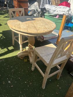 Heavy wooden table set