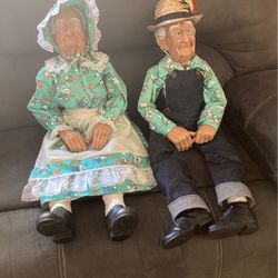 Vintage Mom And Pops Chalk ware Dolls