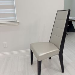 Set Of Two Beautiful Chairs Wood And Leather
