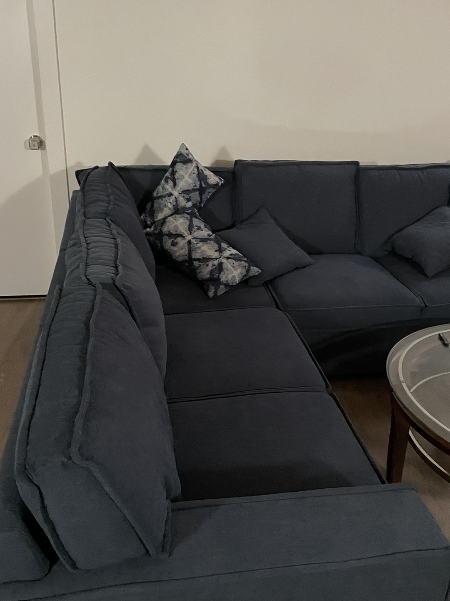 Playscape Denim 4 Piece Left Arm Facing Sectional Sofa Bed