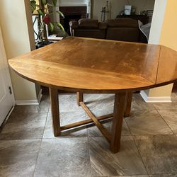 46-60" Round Drop Leaf Kitchen Counter Table