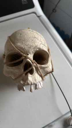 Decorative Resin Skull with Rope