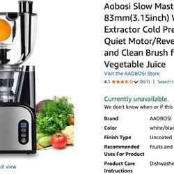 Aobosi Slow masticating juicer