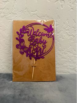 Welcome Baby Girl Cake Topper