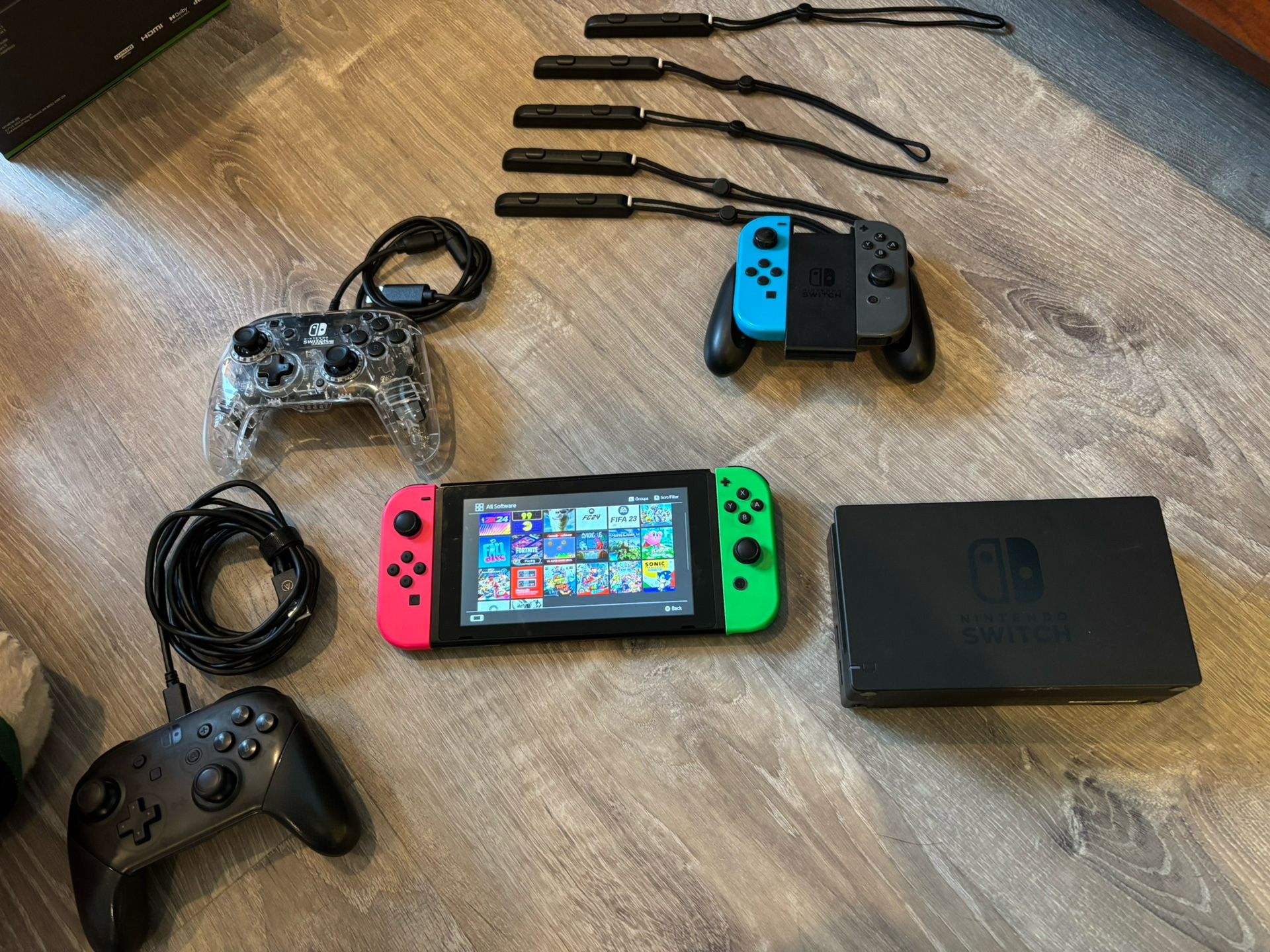 Nintendo Switch System, Multiple Controllers, Games, SD Card, Case And $20 Shop Card