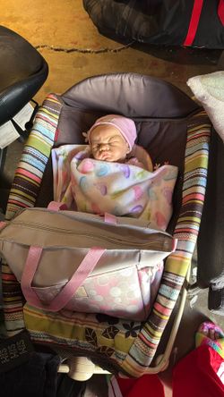 Reborn Lifelike Breathing Baby And Bassinet