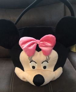 Disney Minnie Mouse Plush Halloween Bag Bucket Pail Easter Basket Kcare 13”
