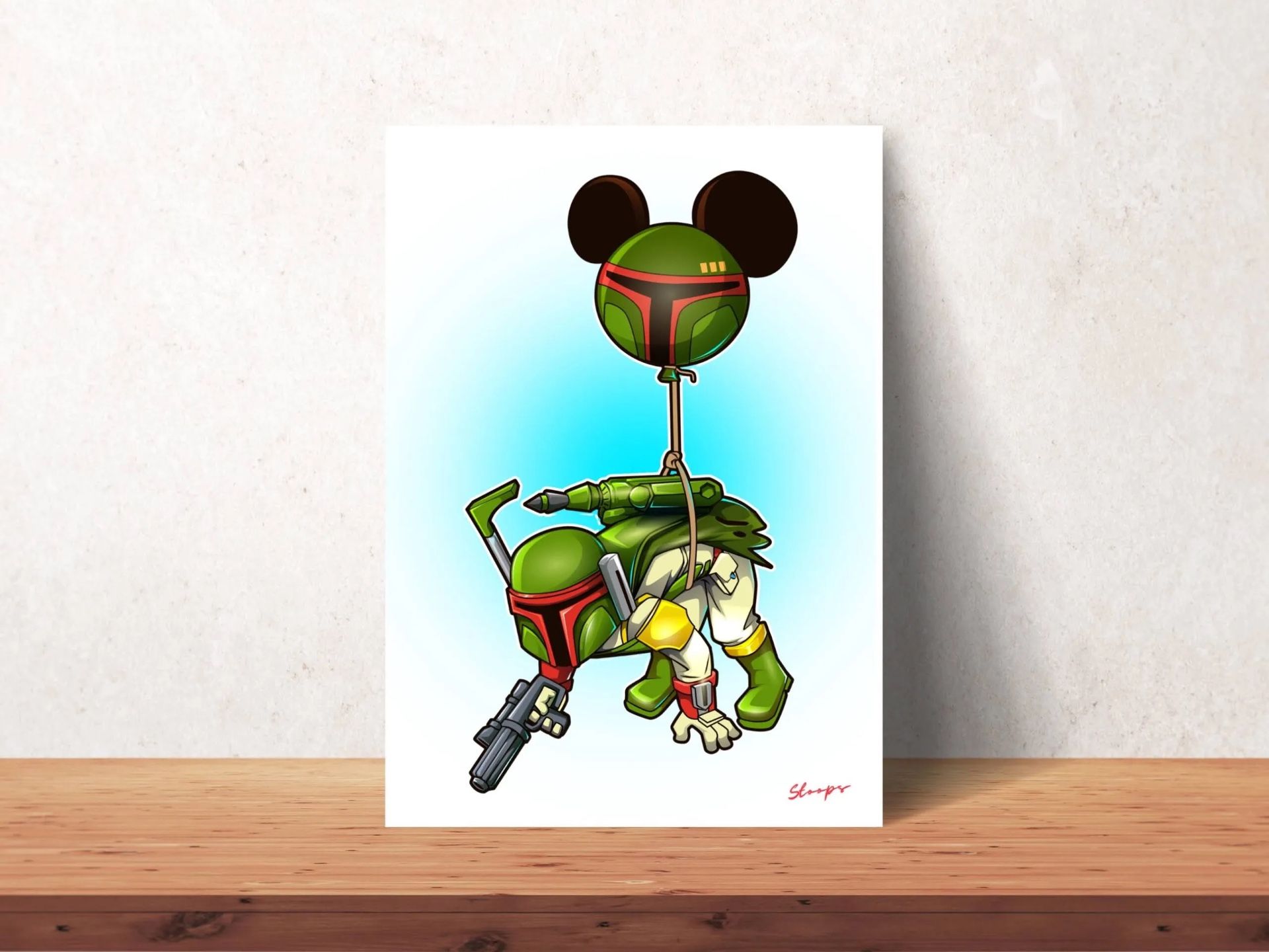 Disney Boba Fett Balloon Print