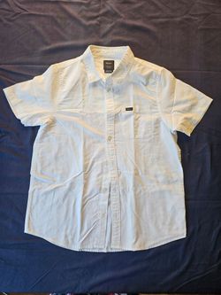 RVCA White Youth short sleeve button shirt  size xl