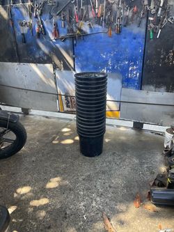 Black Plastic Plant Pots Set