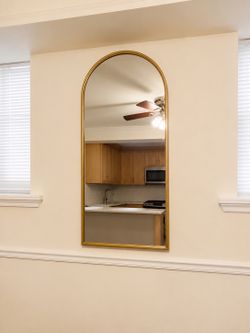 Large Gold Arched Full-Length Mirror