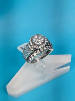 Zales Luxury 14K White Gold 3.7Ct Natural Diamond Ring US Size 7.5 12.9g