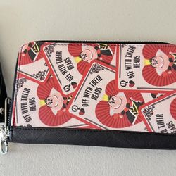 Zip Around, Alice in Wonderland Queen of Hearts Off with Their Heads Card, Vegan Leather 