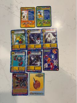 Digimon Lot 8 Cards and two tins