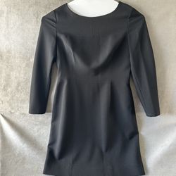 Anne Klein Black Sheath Dress Size 14 3/4 Sleeve Career Work Dress