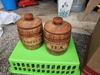 vintage Treasure Craft tea canister 