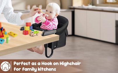 Hook-On High Chair for Babies Toddlers (6-36 Months),Portable High Chair for Chairs at Table, Attach to Fast Table Chairs,Foldable Storage Feeding Sea