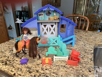 Horse Stable, Horse, Doll And Accessories