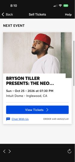 BRYSON TILLER CONCERT TICKETS