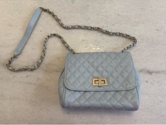 Powder blue quilted purse
