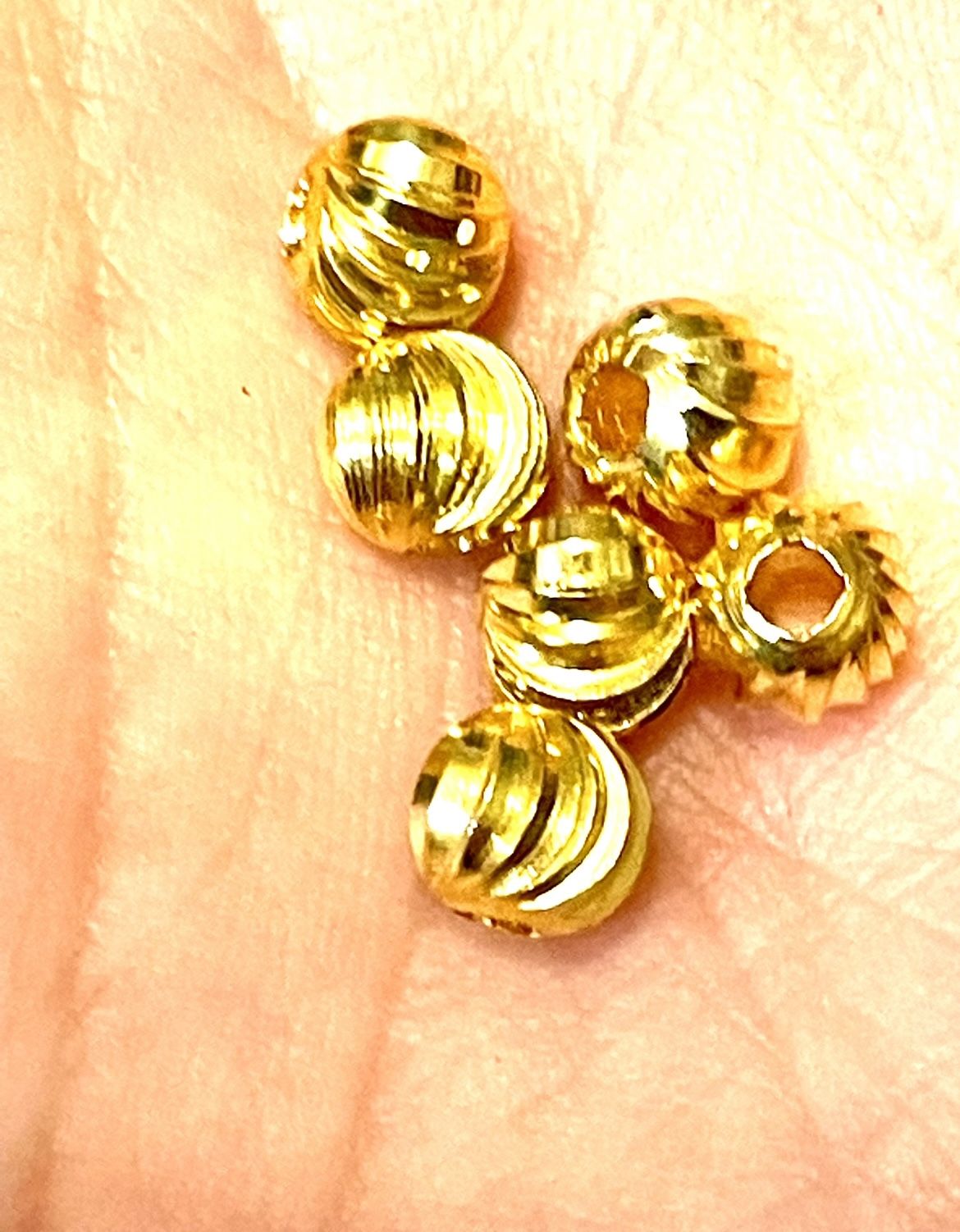 Lot Of 5mm Gold Spacer Beads