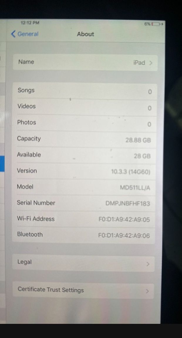 iPad 4th Generation WiFi only