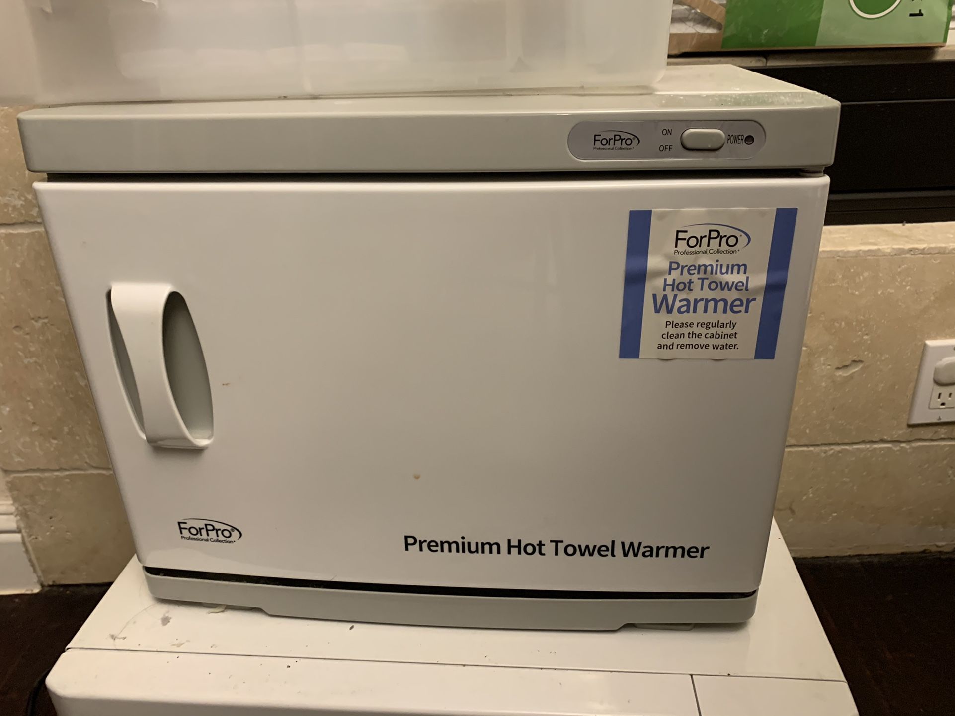 ForPro Professional Collection Premium Hot Towel Warmer, Extra Large Capacity, Two Stainless Steel Racks, White