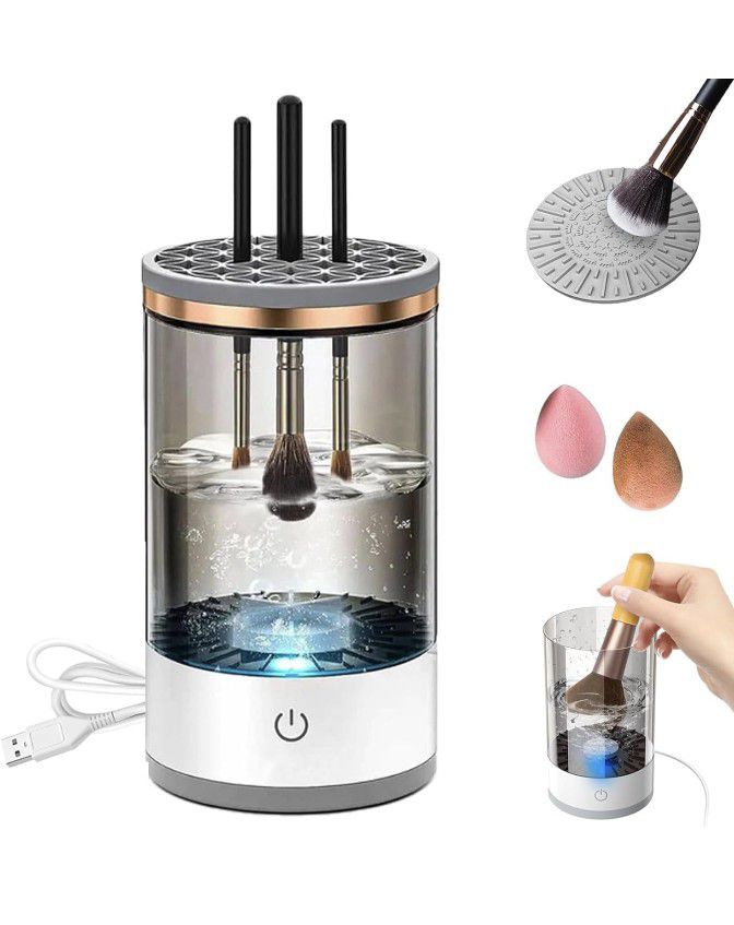 Electric Makeup Brush Cleaner - 2024 Upgrade Cosmetic Brush Cleaner - Automatic Spinning Makeup Brush Cleaner Suitable for All of Makeup Brushes Upgra