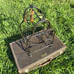 vintage wrought iron wine rack