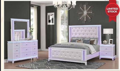 Brand New Elegant LED Bedroom 4pc Set