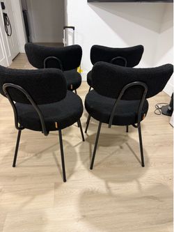 Set of 4 Boucle Style Chairs
