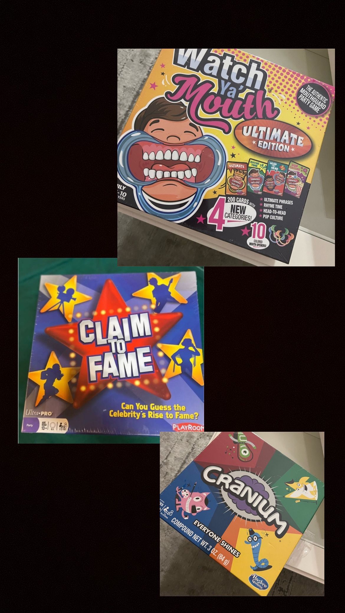 Board Game. Claim To Fame. Cranium. Watch Ya Mouth