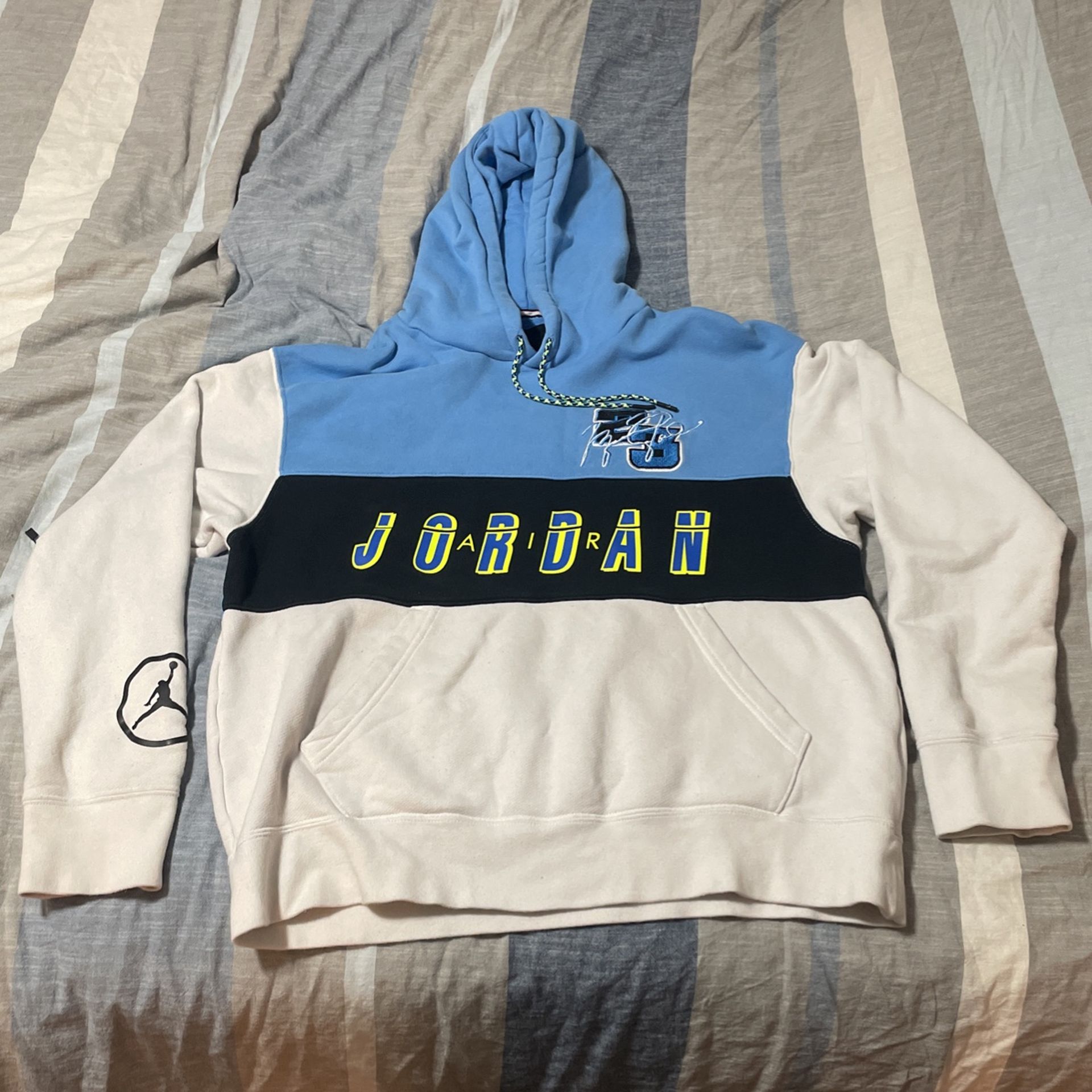AIR JORDAN BLUE/WHITE With Blue NASCAR FLEECE HOODIE PULLOVER